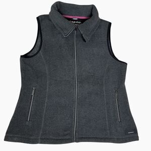 Calvin Klein Performance Vest Womens XL Gray Fleece Full Zip Side Pockets Soft